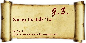 Garay Borbála névjegykártya